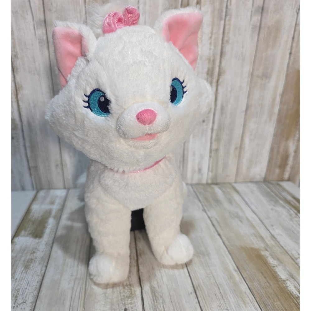 Disney The Aristocats Marie Plush White Cat Pink Bows 12 Inch Stuffed Animal